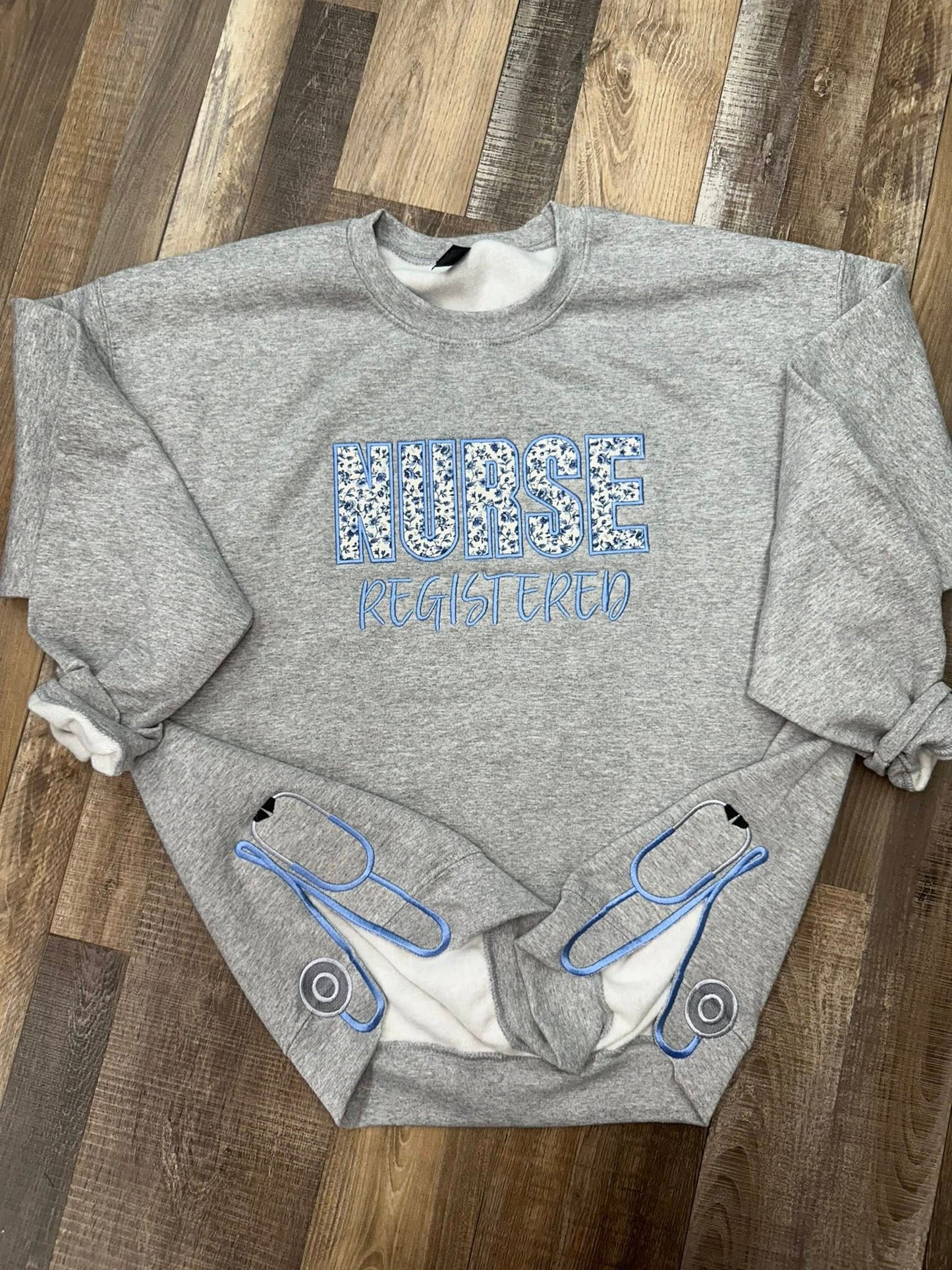 Nurse Sweatshirt with Side Split Stethescope