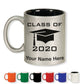 11oz Round Ceramic Coffee Mug, Grad Cap, Personalized Engraving Included
