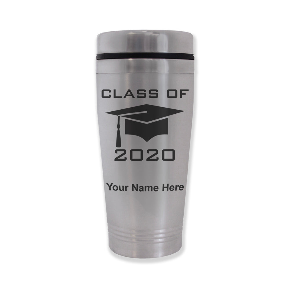 Commuter Travel Mug, Grad Cap Personalized Engraving Included