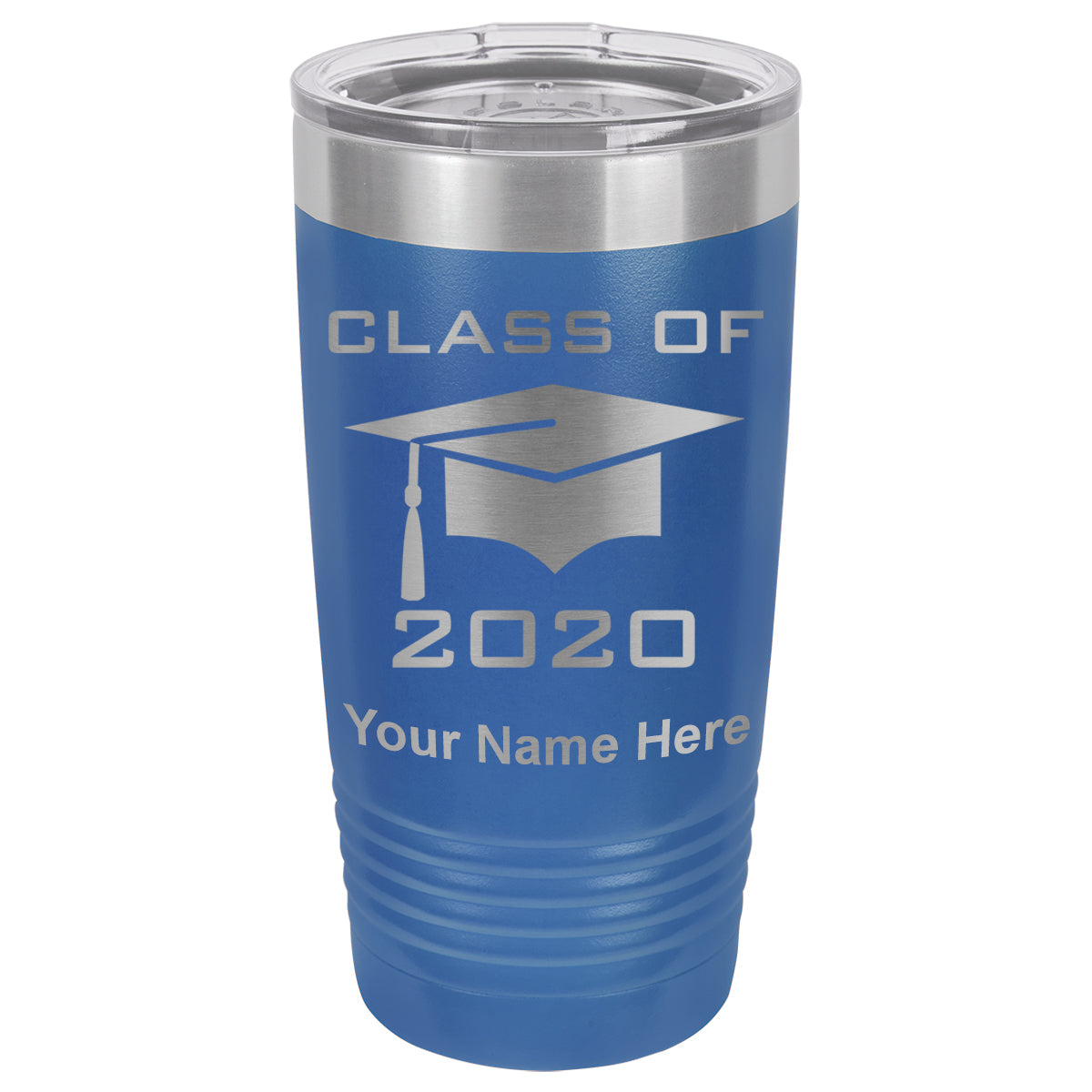 20oz Vacuum Insulated Tumbler Mug, Grad Cap Class of 2020, 2021, 2022, 2023 2024, 2025, Personalized Engraving Included
