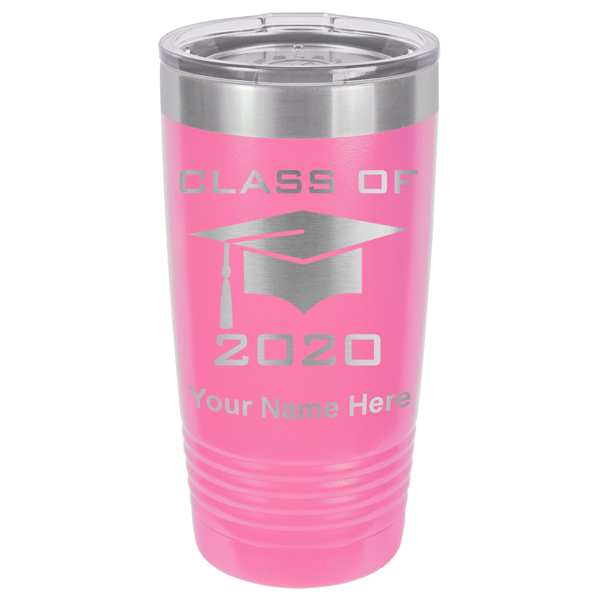 20oz Vacuum Insulated Tumbler Mug, Grad Cap Class of 2020, 2021, 2022, 2023 2024, 2025, Personalized Engraving Included