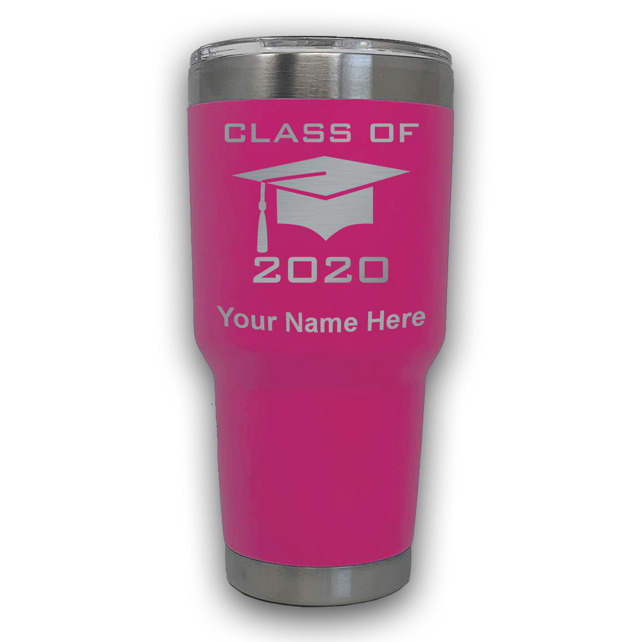 LaserGram 30oz Tumbler Mug, Grad Cap  Personalized Engraving Included