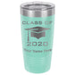 20oz Vacuum Insulated Tumbler Mug, Grad Cap Class of 2020, 2021, 2022, 2023 2024, 2025, Personalized Engraving Included