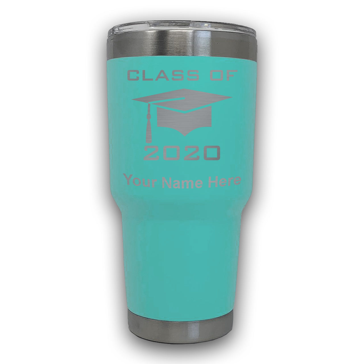 LaserGram 30oz Tumbler Mug, Grad Cap  Personalized Engraving Included