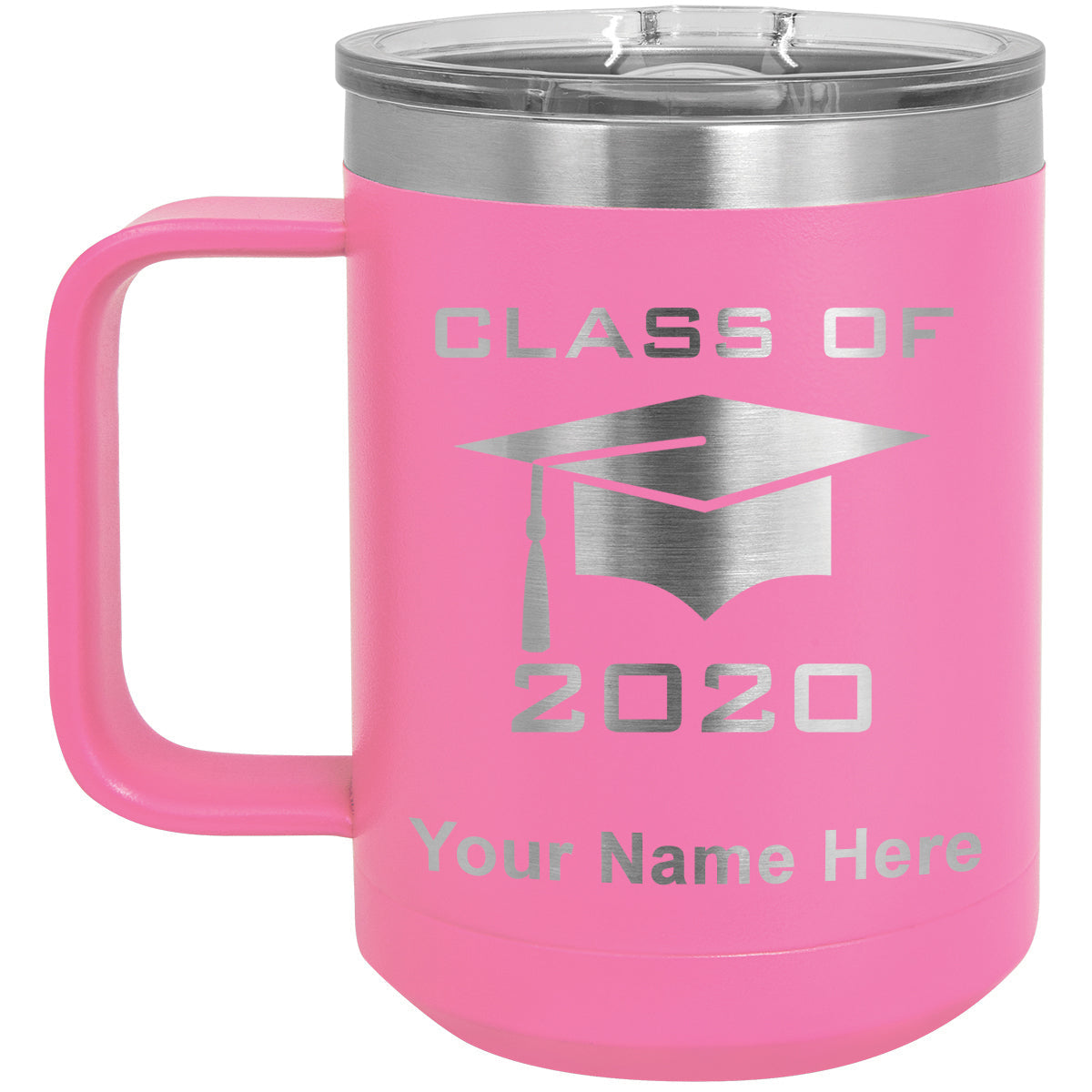 15oz Vacuum Insulated Coffee Mug, Grad Cap Personalized Engraving Included