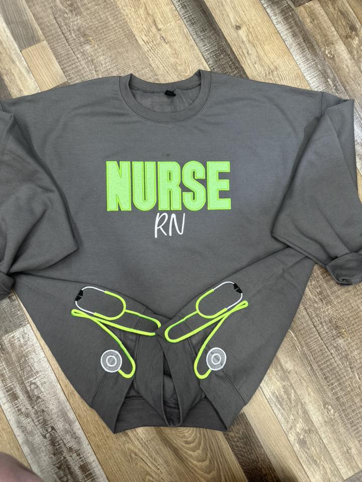 Nurse Sweatshirt with Side Split Stethescope
