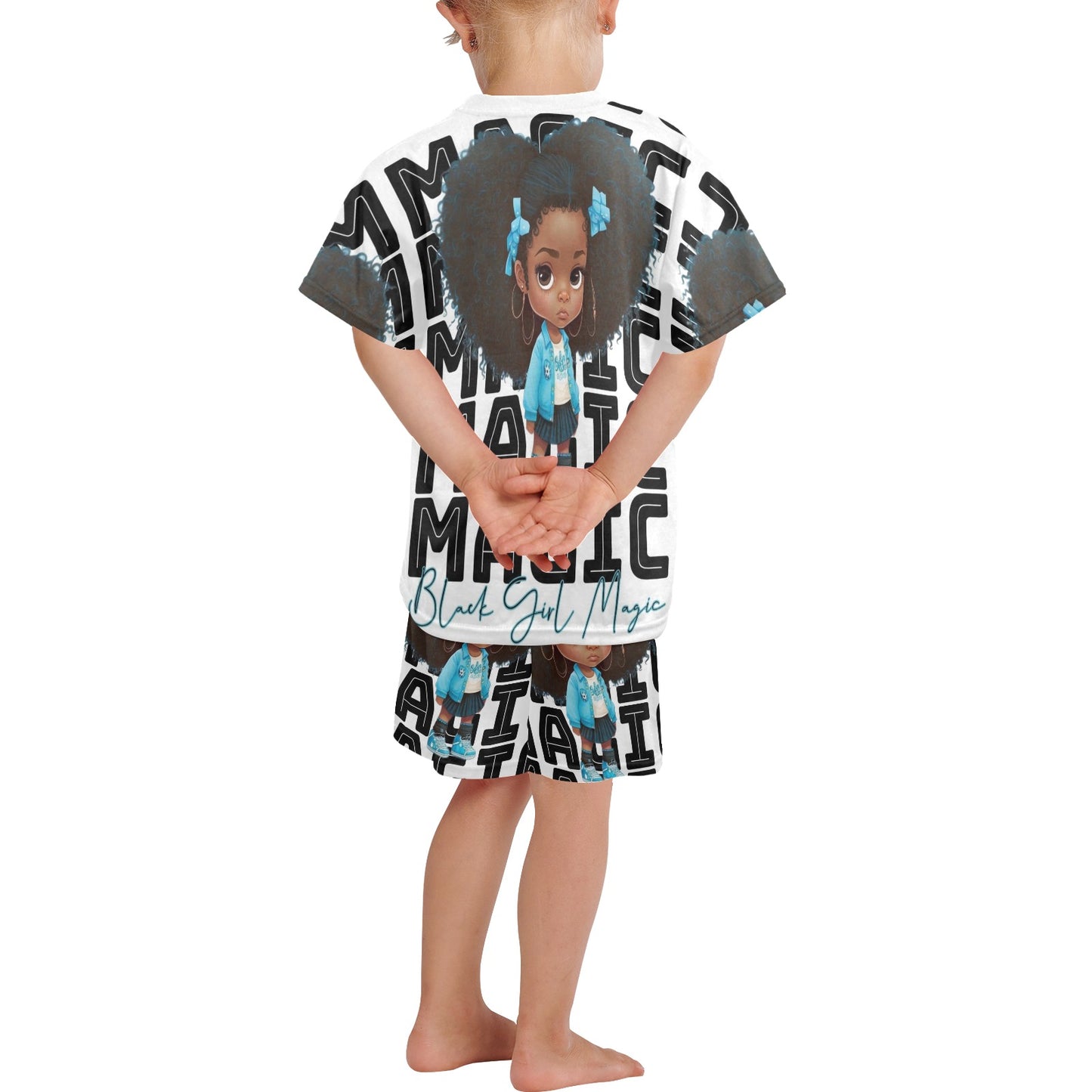 Black girl Magic Pajamas 2 Little Girls' Short Pajama Set