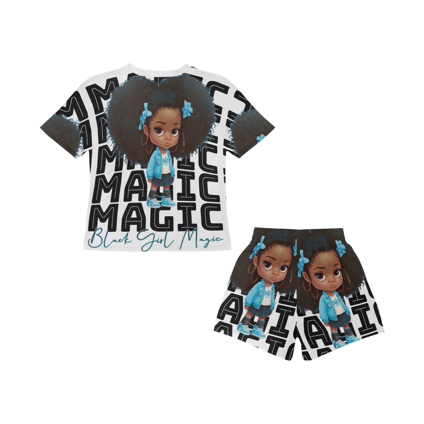 Black girl Magic Pajamas 2 Little Girls' Short Pajama Set